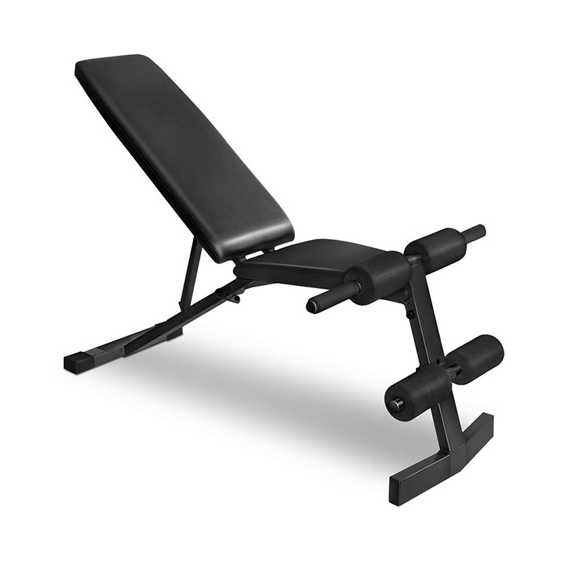 Space-Smart Black & Red Weight Bench